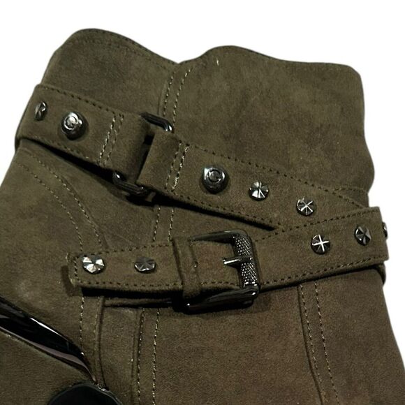 NIB GBG GUESS Green Stiletto Platform Booties Deeka Size 9M - Picture 13 of 15